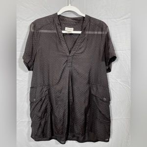 Diesel Womens sheer top. Black.Large